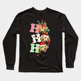 Ho Ho Ho Funny Christmas For Golden Retriever Lovers Long Sleeve T-Shirt